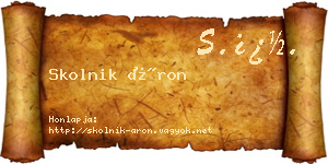 Skolnik Áron névjegykártya